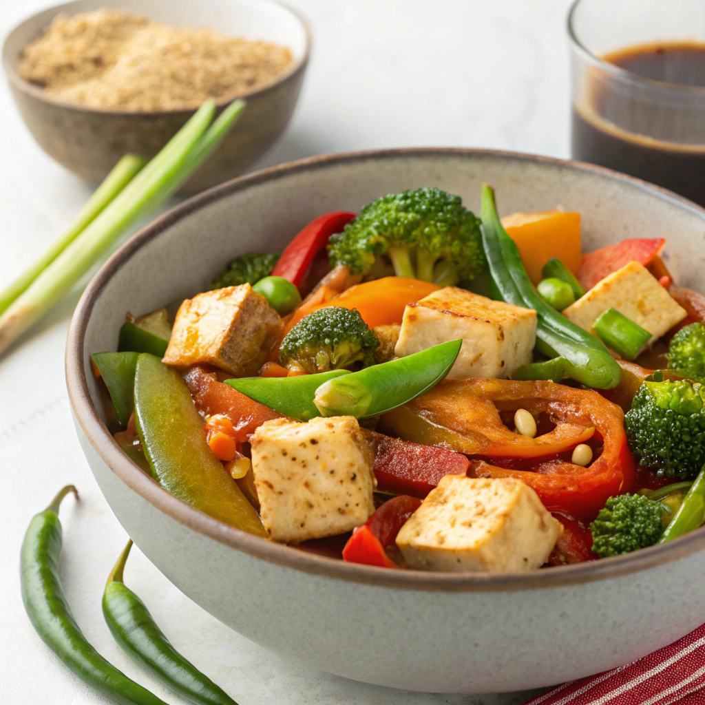 Healthy Vegetable Stir-Fry with Tofu, a colorful option for your Wednesday Special Recipes.