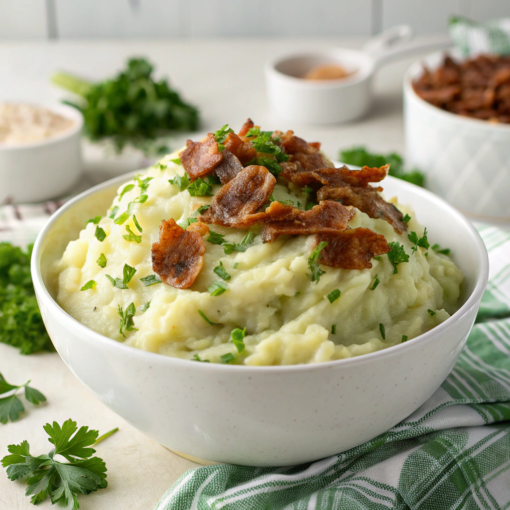 Creamy Colcannon featuring mashed potatoes and cabbage, a delightful St. Patrick's Day Dinner Recipe.