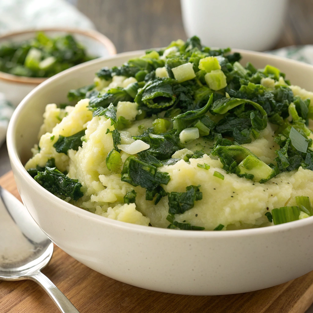 Classic Irish Dishes - Colcannon with green onions and kale
