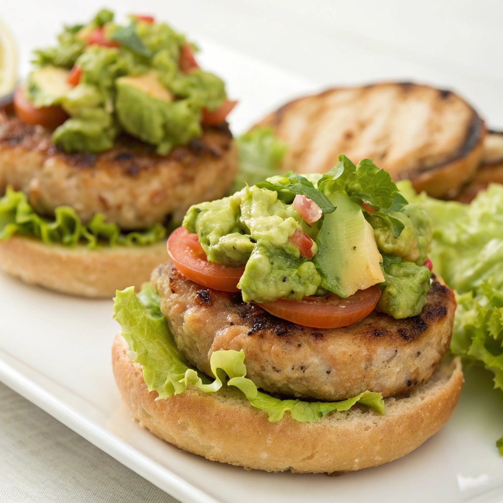 Ginger-Lime Turkey Burgers with Avocado Salsa - Fat Burning Dinner