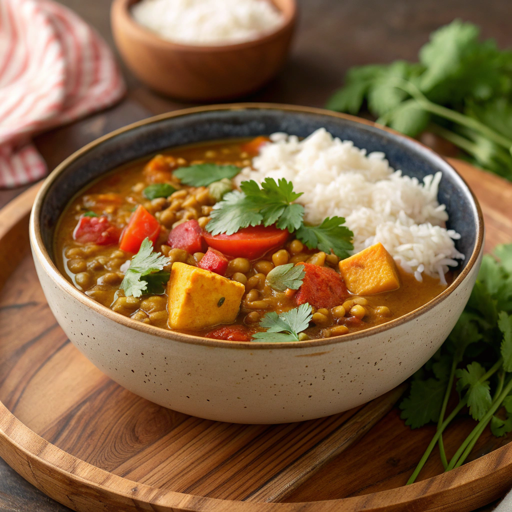 Spicy Coconut Curry with Lentils - Fat Burning Dinners