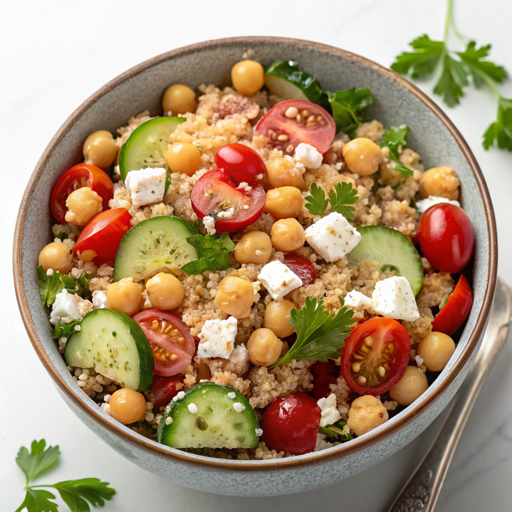 Mediterranean Chickpea & Quinoa Salad - Fat Burning Dinners