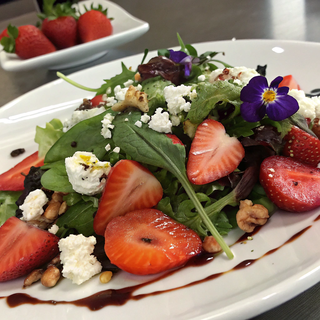 Spring Salad Recipes featuring strawberries and feta.
