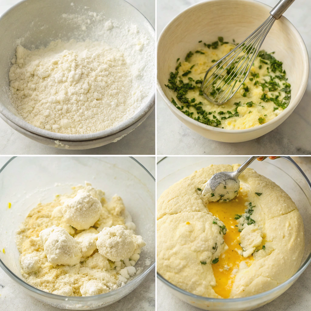Step-by-step preparation of Cheese Fatayer dough.