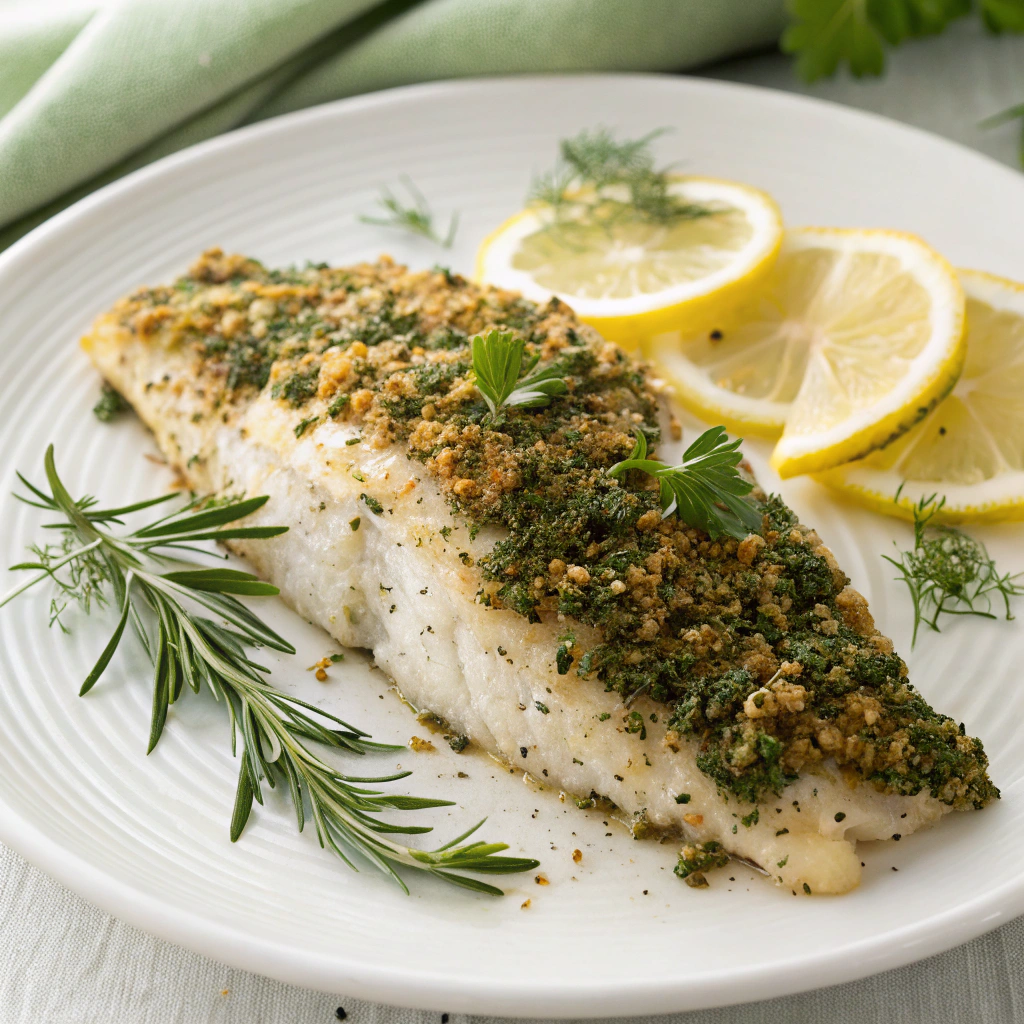 Herb-Crusted Baked Tilapia - Fat Burning Dinners