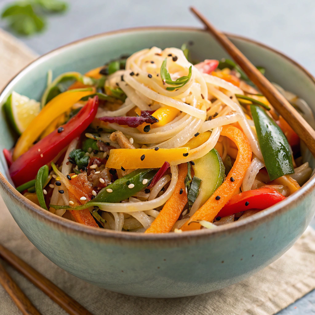 Thai Spiced Vegetable Noodle Bowl - Fat Burning Dinner