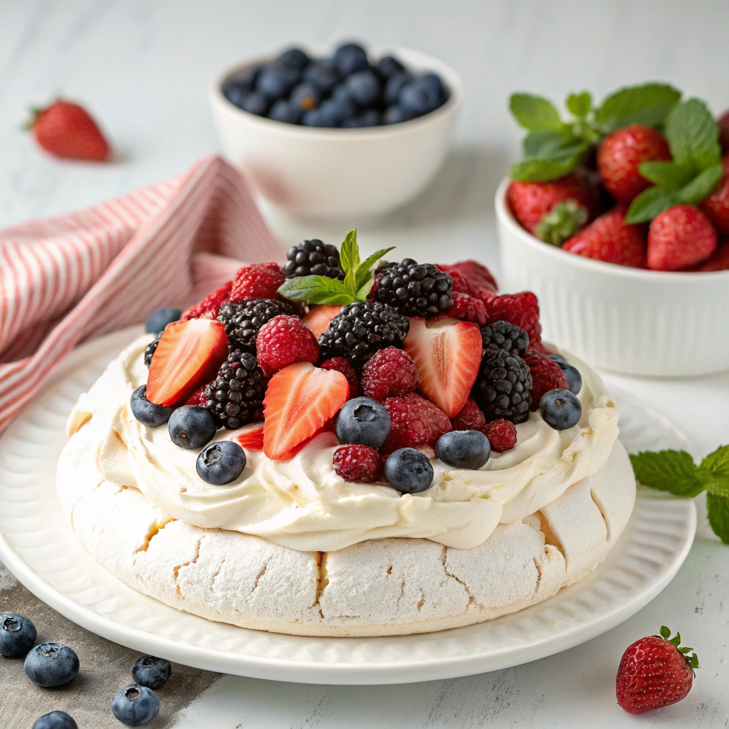 Berry Pavlova - A stunning Easter dessert.