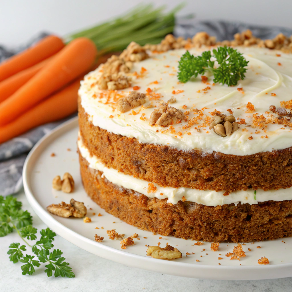 Carrot Cake with Cream Cheese Frosting - A classic dessert.