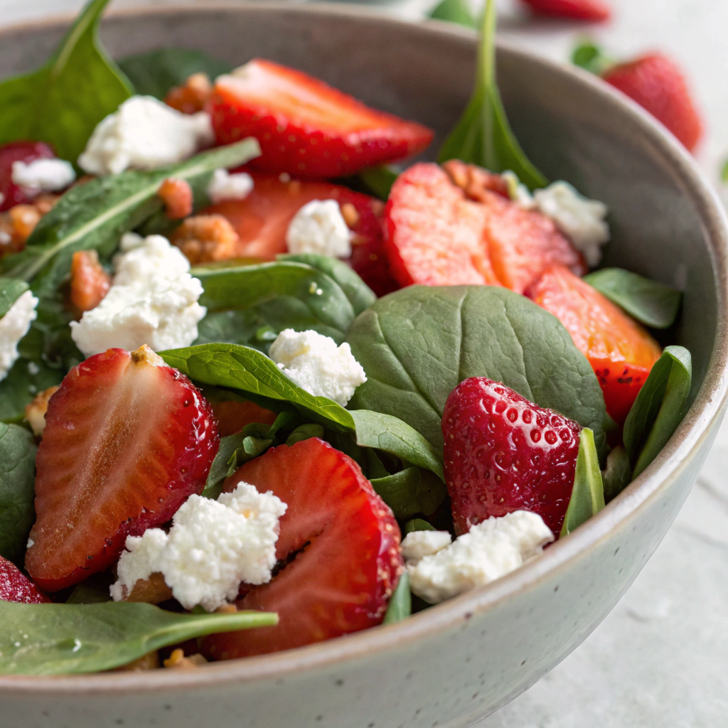 Strawberry Spinach Salad with Goat Cheese - Spring Dinner Ideas