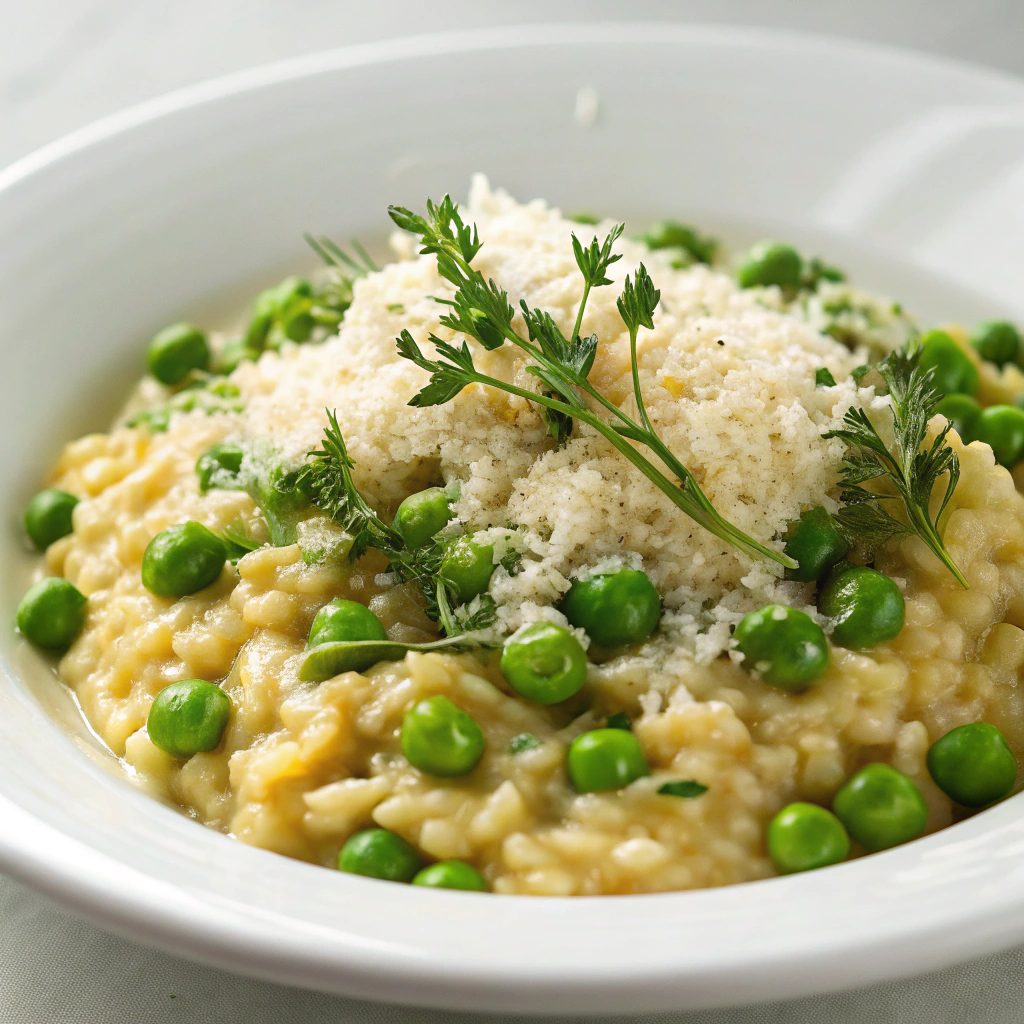 Spring Risotto with Peas and Parmesan - Spring Dinner Ideas