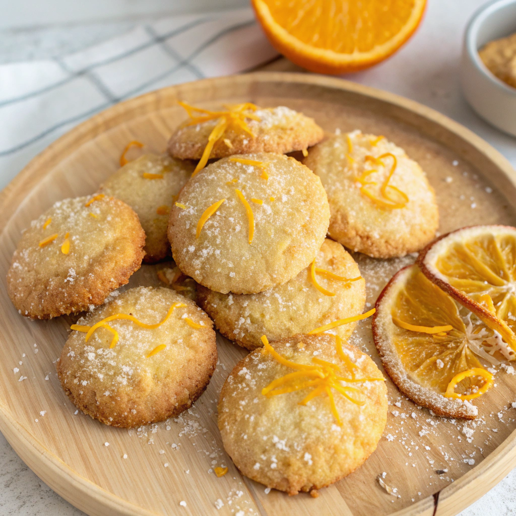 Coconut cookies infused with orange zest for a citrusy twist