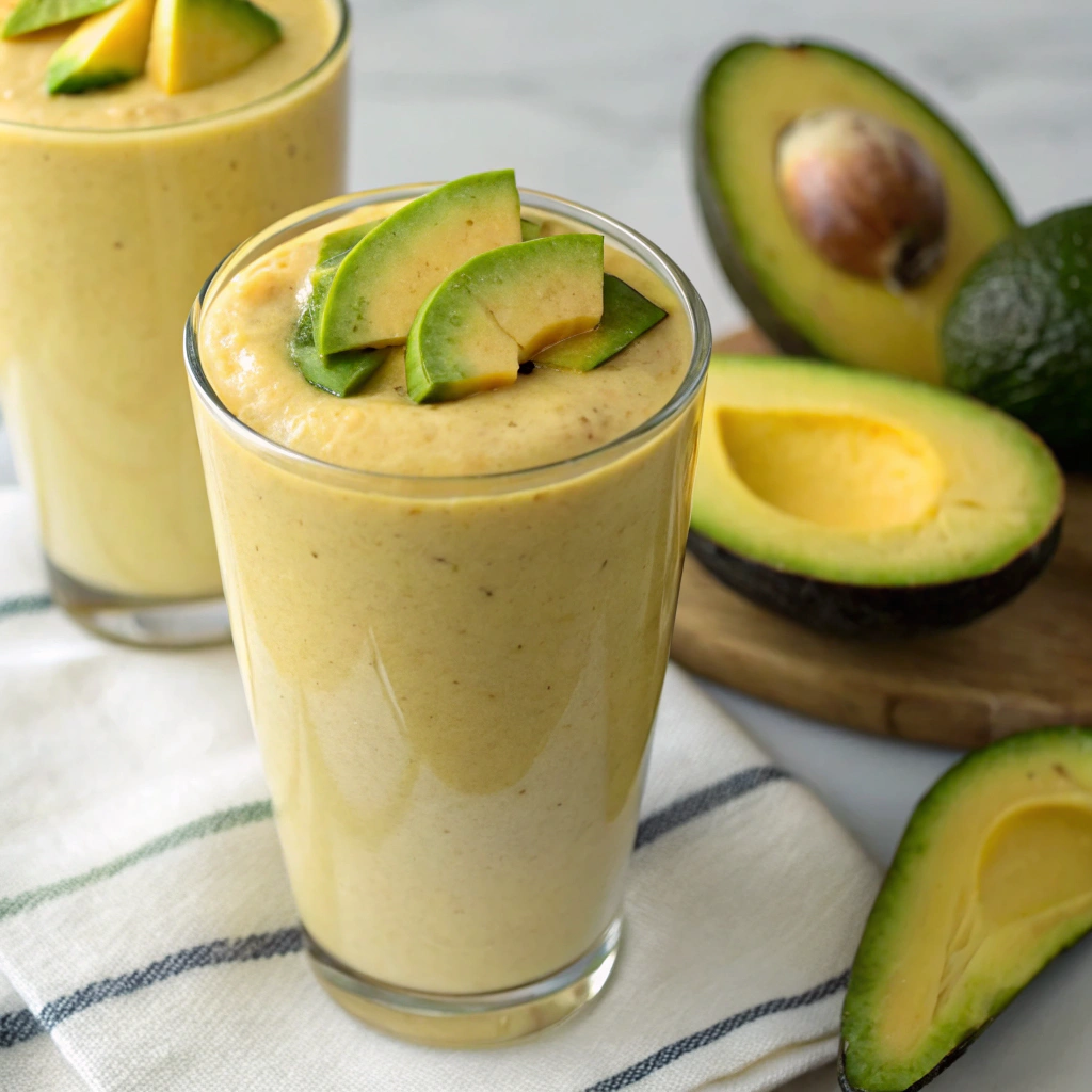 Mango Berry Smoothie with colorful berries.