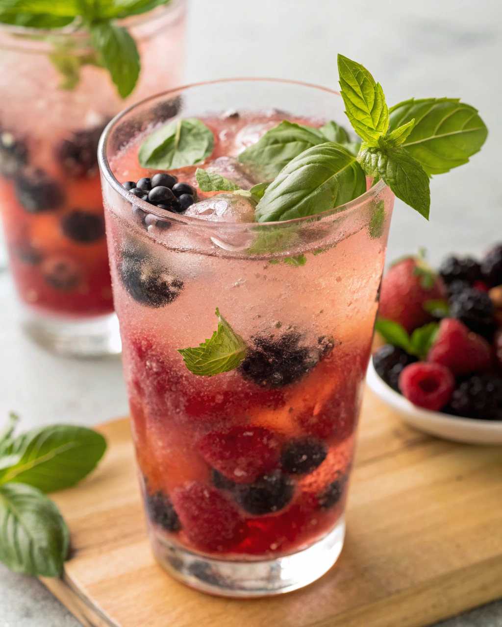 Berry Basil Lemonade - 5 Summer Mocktail Recipes