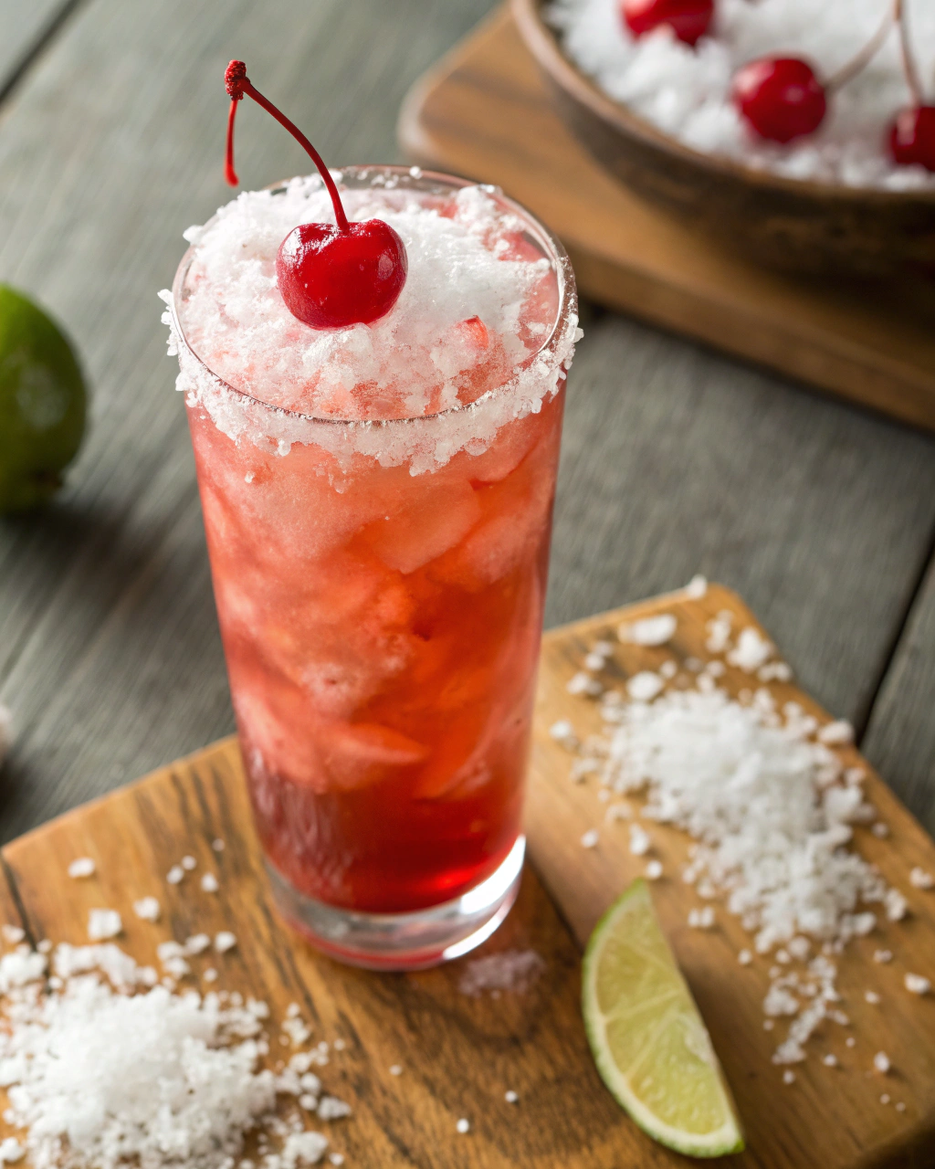 Cherry Coconut Mocktail, tropical summer drink
