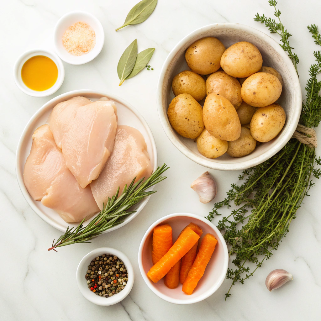 Ingredients for Healthy Slow Cooker Chicken and Potatoes
