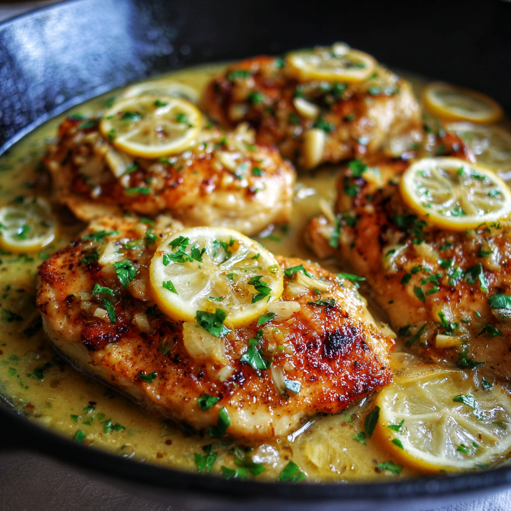 Lemon Garlic Chicken - Easy chicken dinners with few ingredients.
