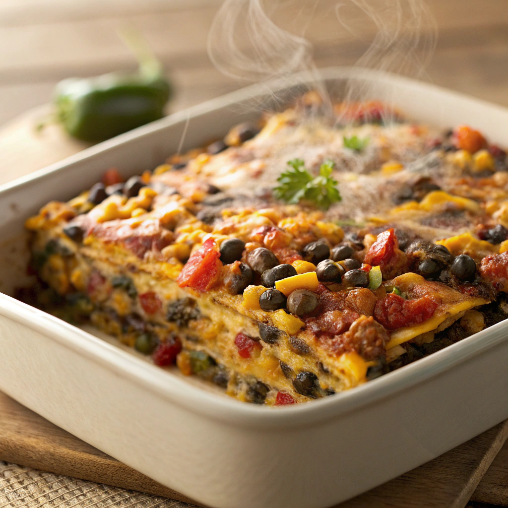 Southwestern Corn and Black Bean Casserole bursting with flavor - Easy Breakfast Casserole Recipes