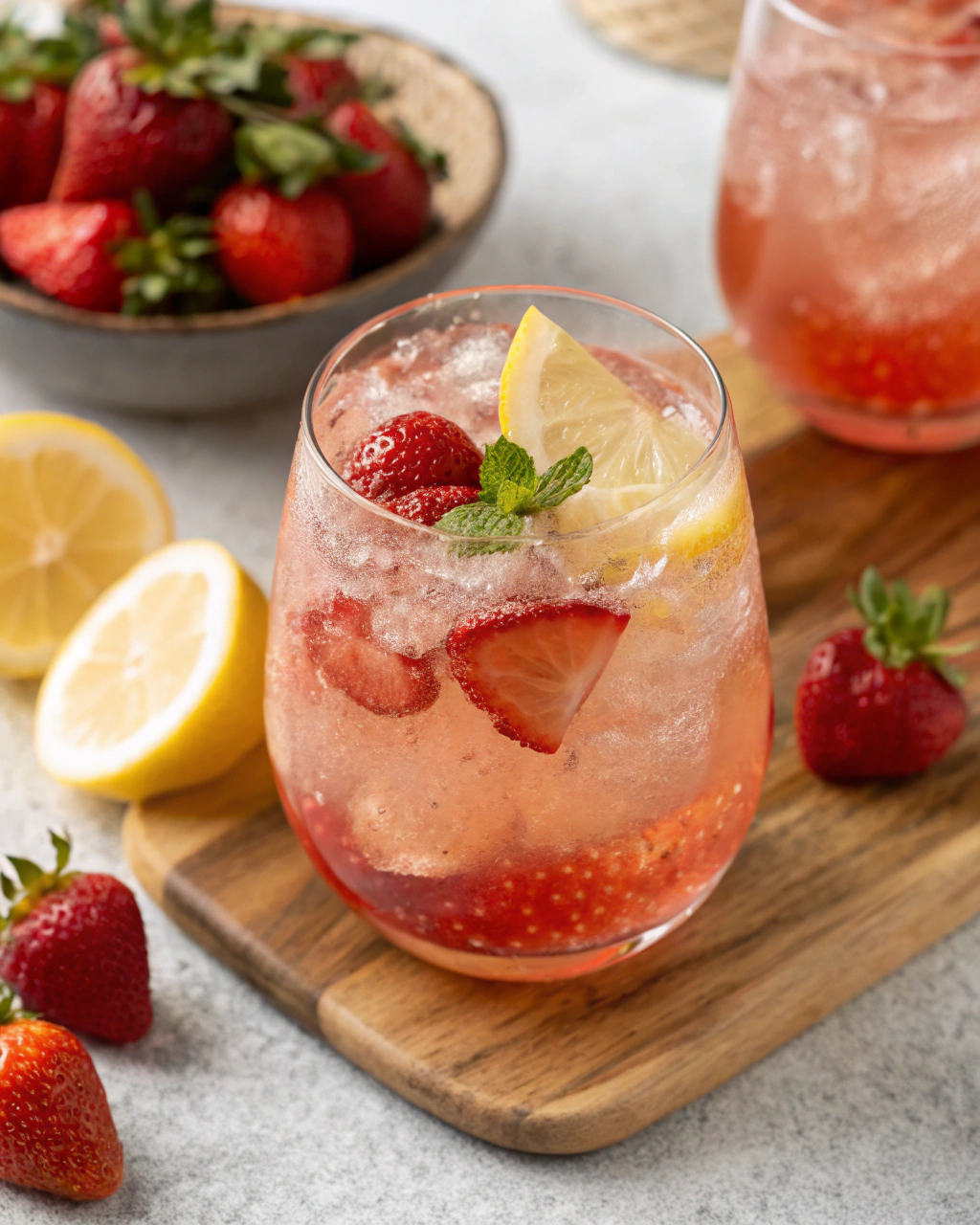 Strawberry Lemon Sparkle, refreshing summer mocktails