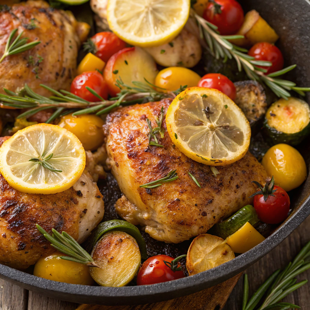 One-Pan Lemon Garlic Chicken with vegetables - Quick Weeknight Dinners