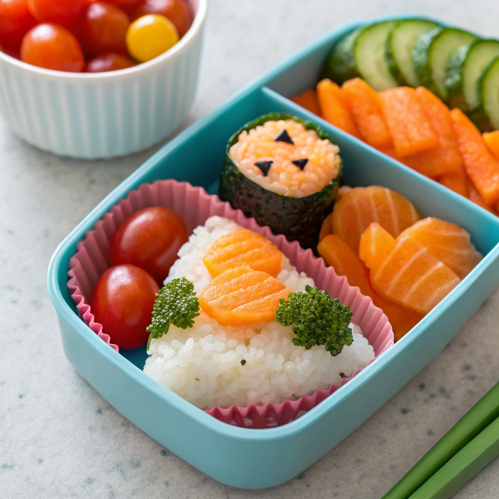 Healthy Bento Box Meals For Kids — mini salmon onigiri with nori