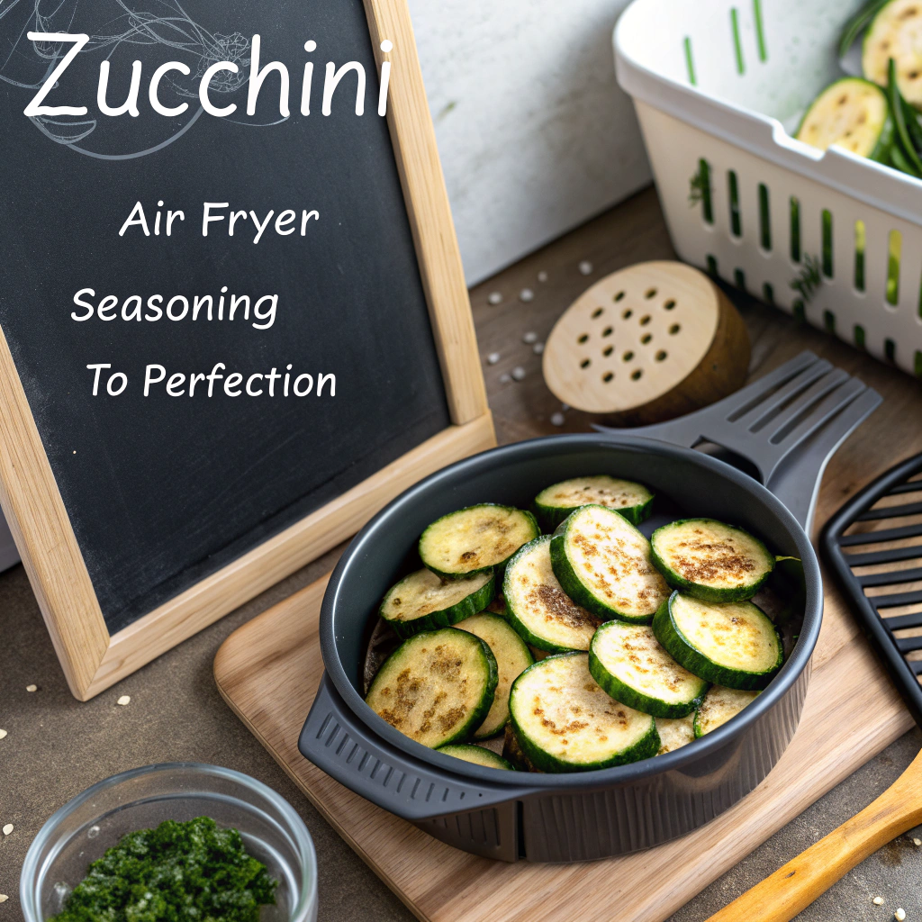 Plate of crispy fried zucchini slices, golden brown and perfectly breaded, served with a dipping sauce, showcasing a delicious and healthy snack.air fryer