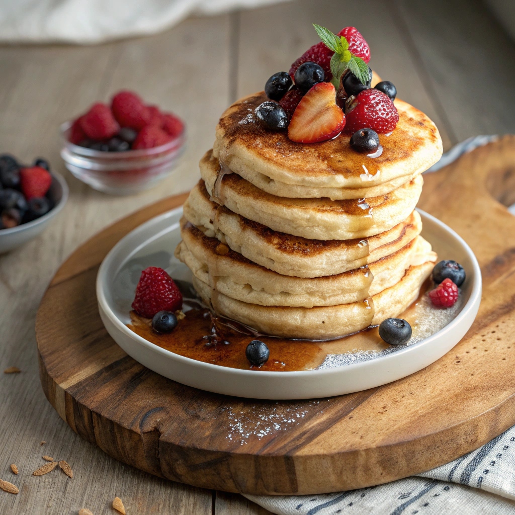 Fluffy and tasty pancakes cooked with sourdough discard