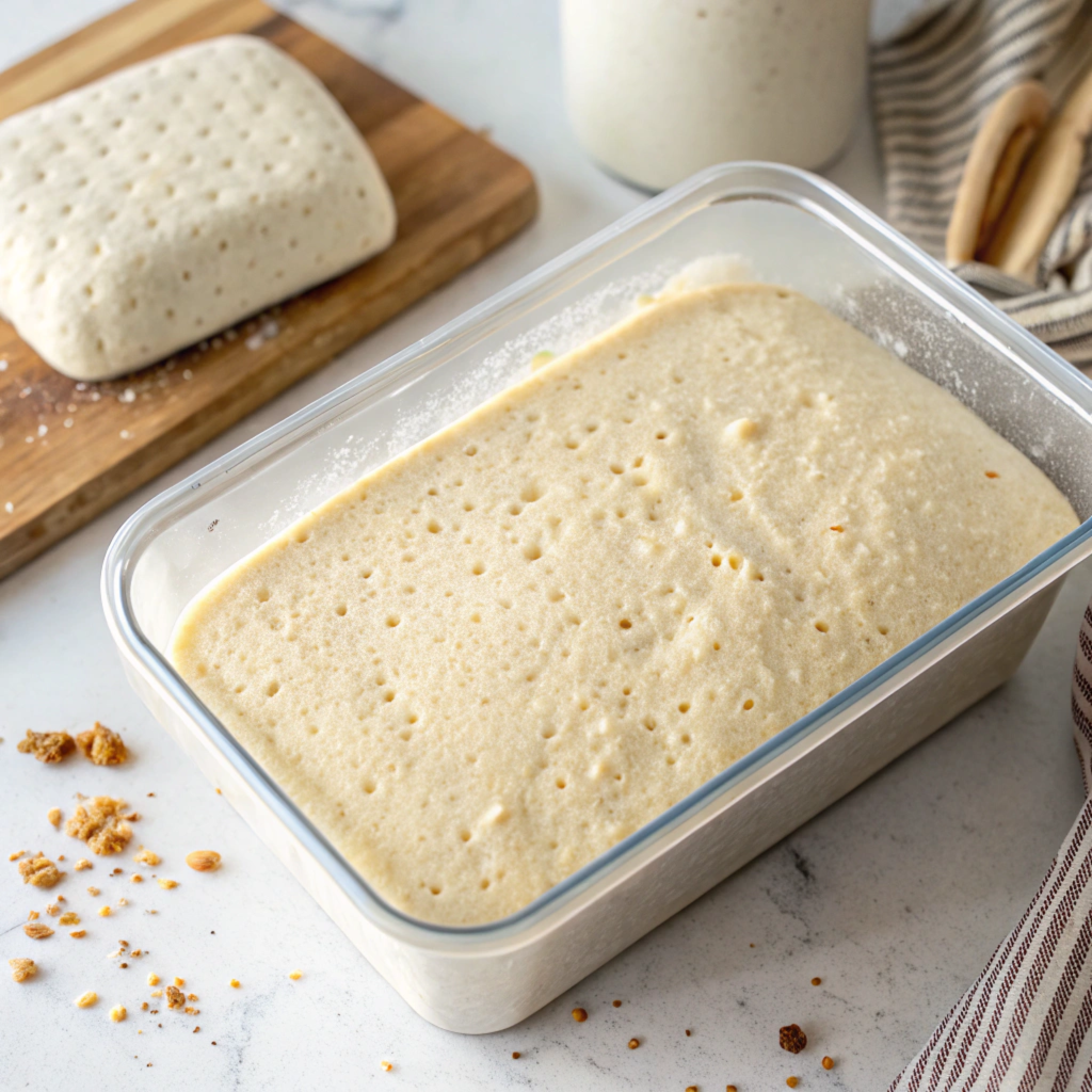 A variety of baked goods made with sourdough discard, including pancakes, crackers, and banana bread, showcasing creative and sustainable recipes.