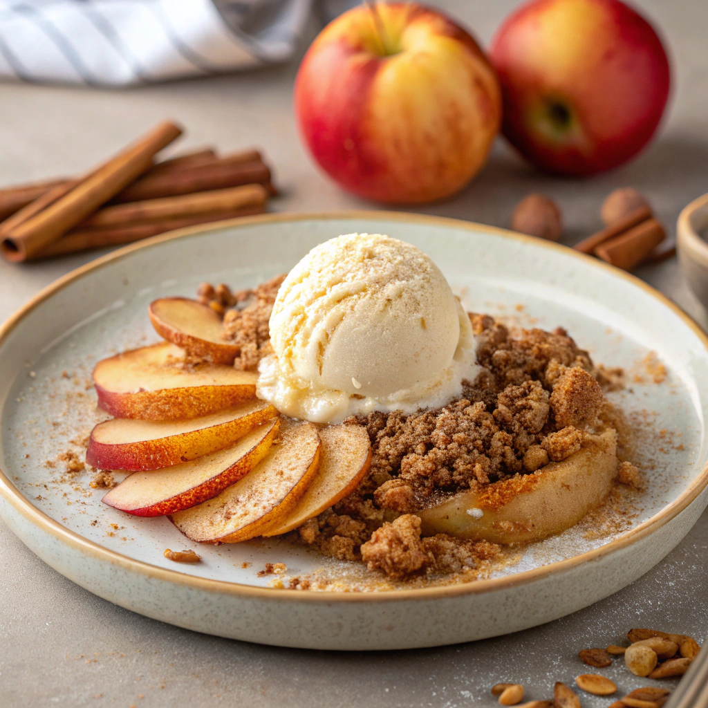 Homemade Apple Crisp Recipe with a golden oat topping, served warm as a delicious comfort food dessert, ideal for fall gatherings.