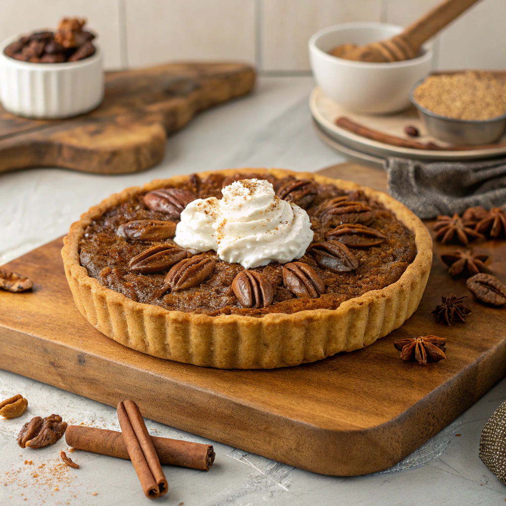 A delicious, golden pecan pie recipe with a crispy crust and rich, caramelized filling.