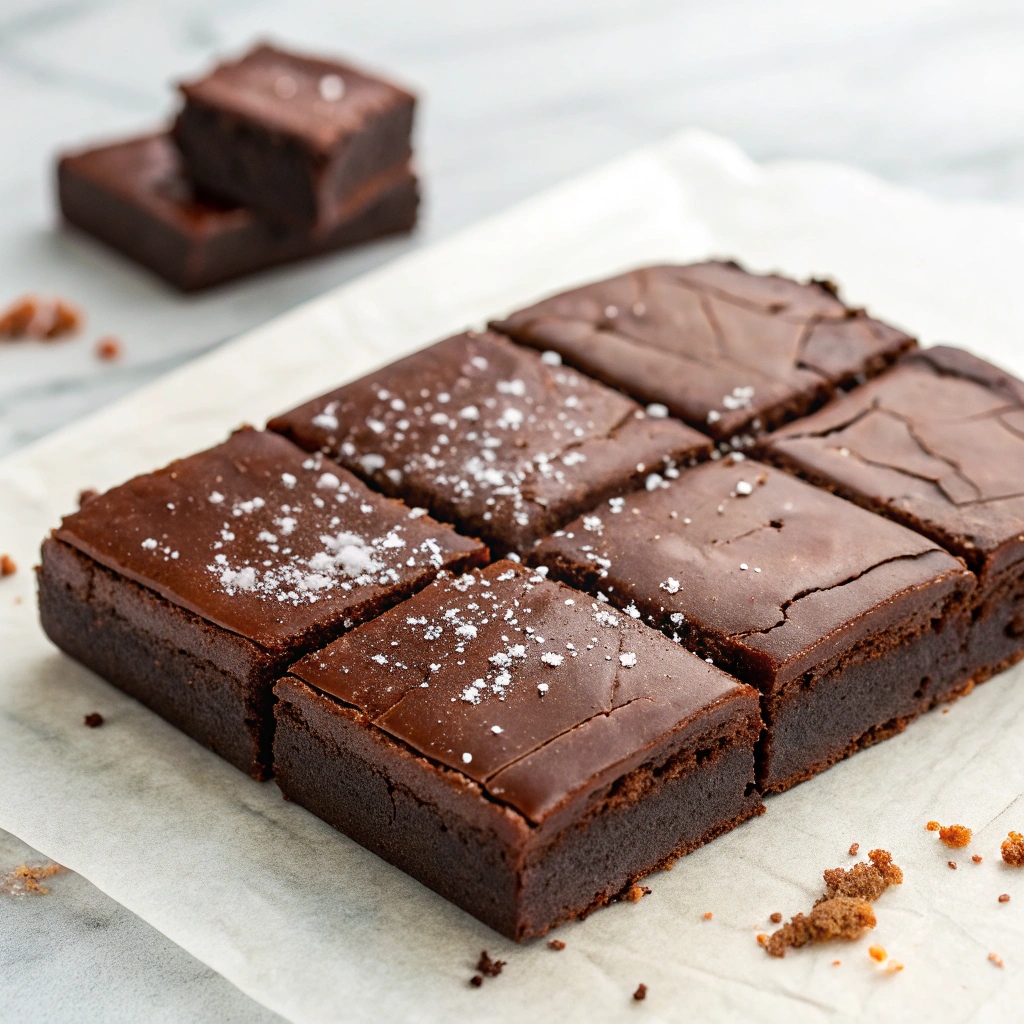 Delicious easy brownie recipe featuring rich chocolate squares with a fudgy texture.