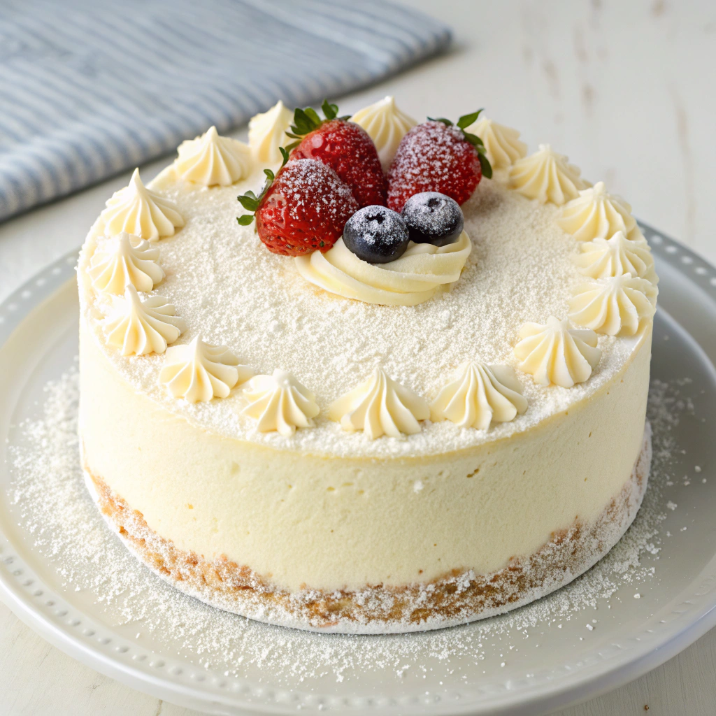 Delicious classic vanilla cake topped with buttercream frosting, perfect for celebrations and special occasion