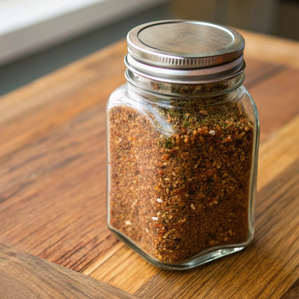 "A small bowl of freshly made taco seasoning recipe blend ready to enhance your dishes."
