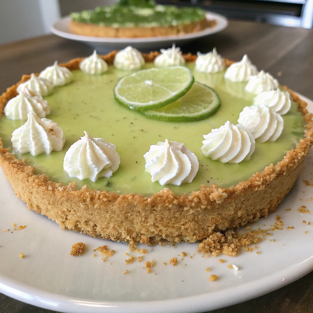 "Delicious slice of Key Lime Pie showcasing its creamy filling and vibrant flavor"