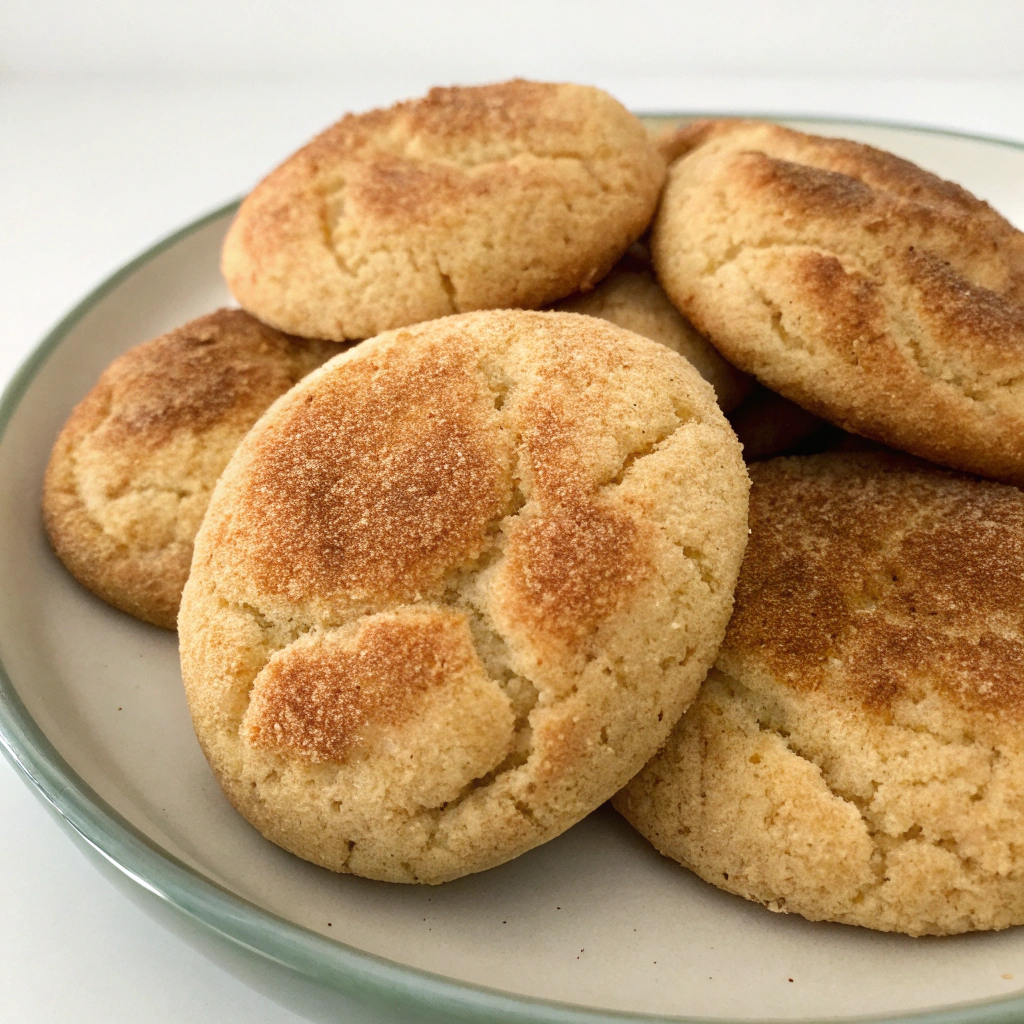Delicious freshly baked snickerdoodle recipe on a cooling rack.