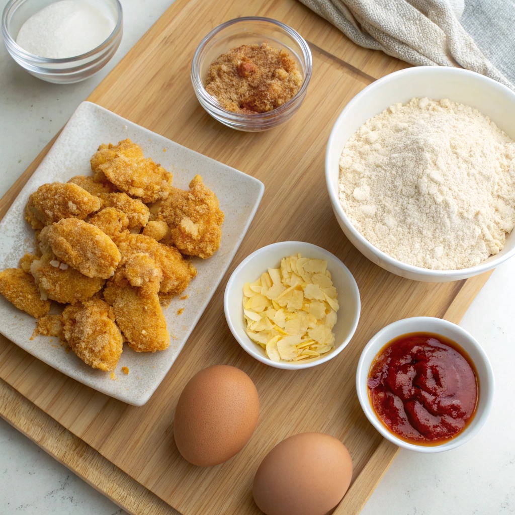 Crispy Bang Bang Chicken Bites served with a flavorful sauce