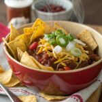 Frito Pie Fresh Out of the Oven with Toppings