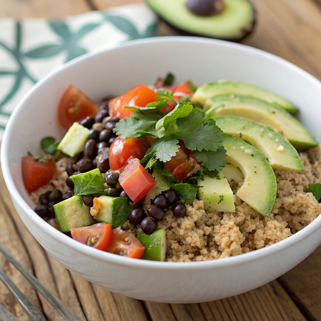 Quinoa Salad with Avocado and Black Beans  