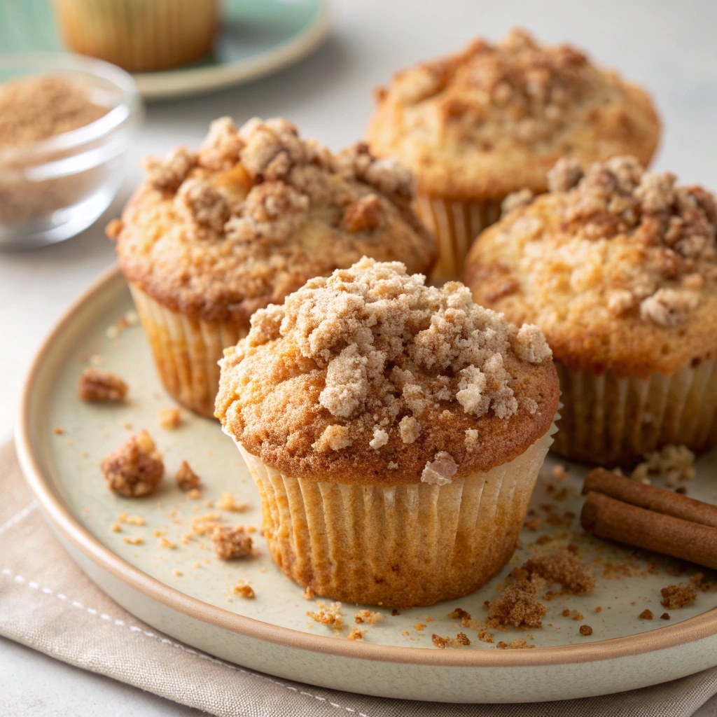 Delicious homemade Coffee Cake Muffins topped with crumbly streusel