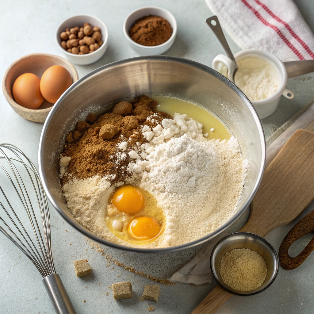 Cold butter, brown sugar, and flour mixed into crumbly streusel for Coffee Cake Muffins