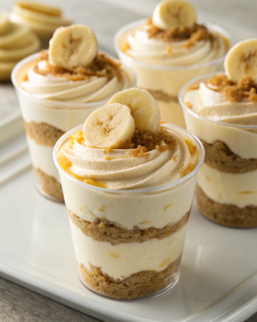 Banana Pudding Cheesecake Cups – Creamy Layered Dessert in Cups