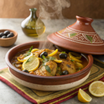 A flavorful Moroccan Chicken Tagine with preserved lemons and olives, part of the Best Moroccan Ramadan Recipes.