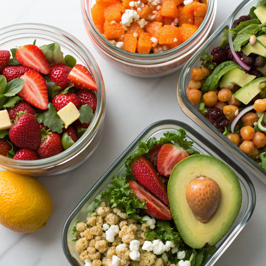 Collection of Spring Salad Recipes showcasing vibrant and fresh ingredients.