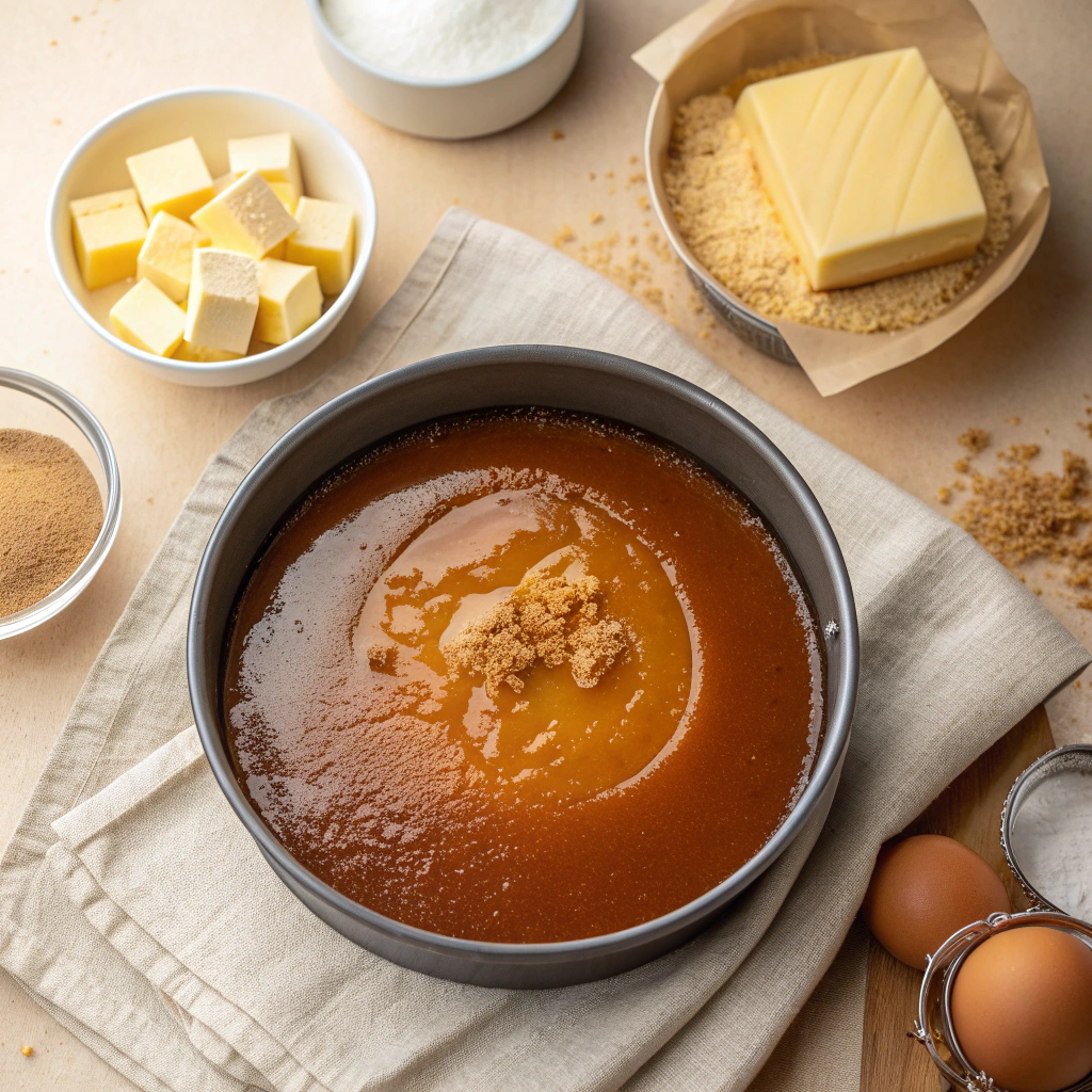 Step-by-step preparation for Pineapple Upside Down Cake.