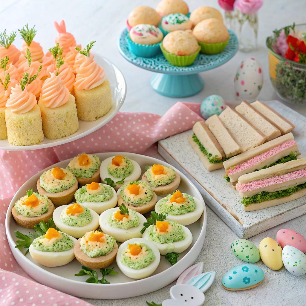 Assorted Easter finger food ideas displayed beautifully for a festive celebration.