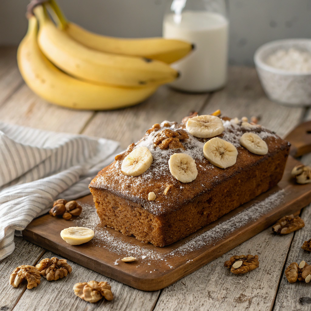 A decadent Chocolate Chip Summer Bread Cake served warm, featuring melted chocolate chips.