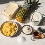 Ingredients for sugar free pineapple cheesecake bars